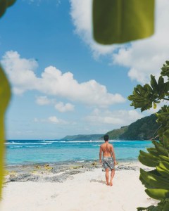 a person standing on a beach