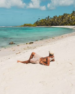 a group of people on a beach