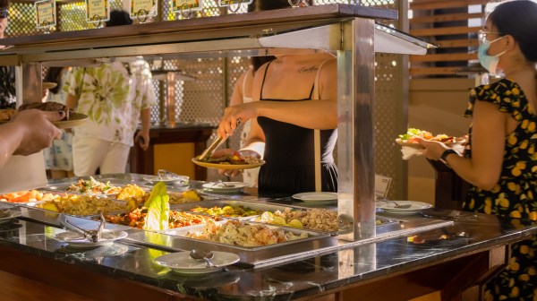 a person preparing food in a restaurant