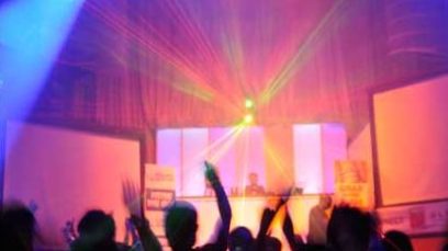 Great light show at The Globe Nightclub in Tumon, Guam