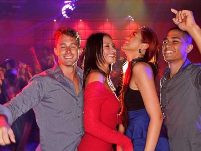 Four people partying in the Globe nightclub in Tumon, Guam