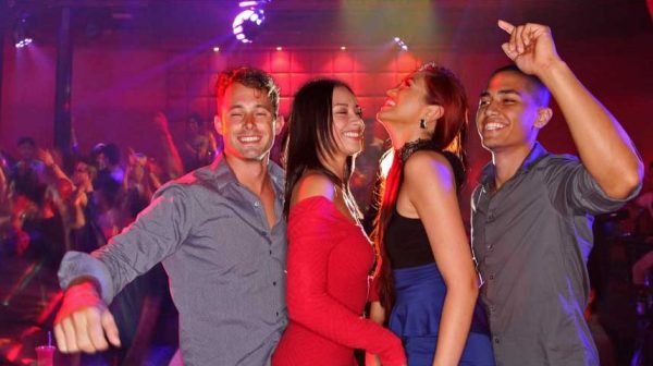Four people partying in the Globe nightclub in Tumon, Guam