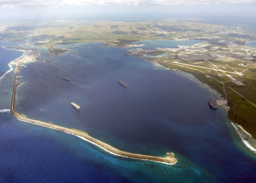 Aerial View of Apra Harbor, Naval Base, Guam.