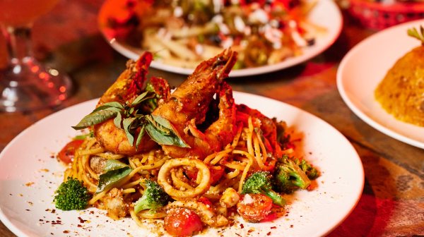 a plate of food on a table