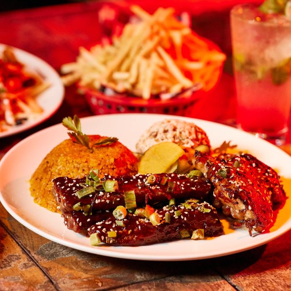 a plate of food on a table