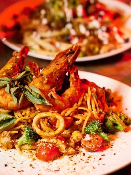 a plate of food on a table