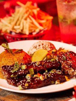 a plate of food on a table