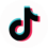 TikTok logo with a black note and colorful outline on a white background.